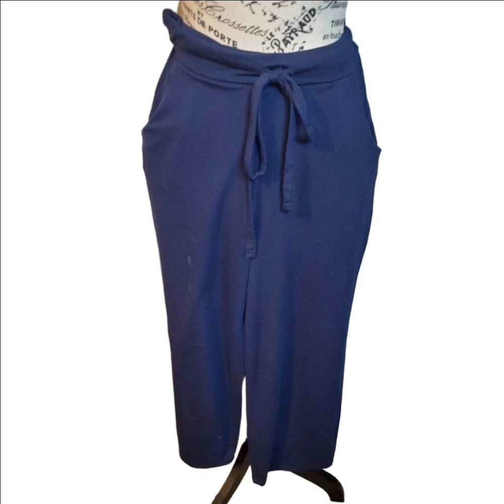 Zenana Outfitters Navy Blue Wide Leg Lounge Pants Medium